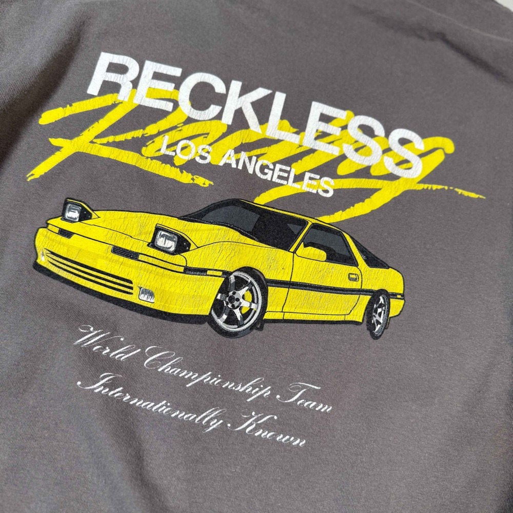 Young & Reckless Racing Los Angeles Faded Grey Graphic Tee Mens Large YR Shirt